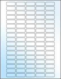 Sheet of 1.25" x 0.5" White Gloss Inkjet labels