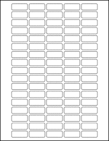 Sheet of 1.25" x 0.5" Removable White Matte labels