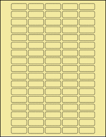 Sheet of 1.25" x 0.5" Pastel Yellow labels