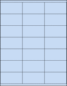 Sheet of 2.83" x 1.5" Pastel Blue labels