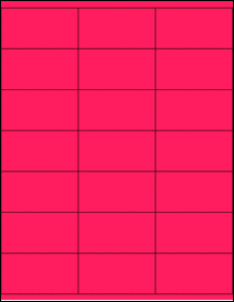 Sheet of 2.83" x 1.5" Fluorescent Pink labels