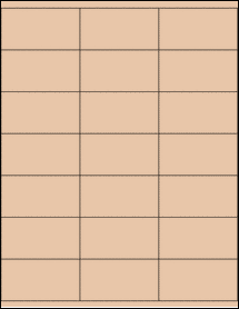 Sheet of 2.83" x 1.5" Light Tan labels