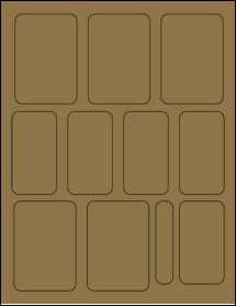 Sheet of 2.25" x 3.25" Brown Kraft labels