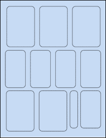 Sheet of 2.25" x 3.25" Pastel Blue labels