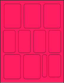 Sheet of 2.25" x 3.25" Fluorescent Pink labels