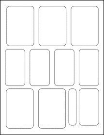 Sheet of 2.25" x 3.25" Weatherproof Polyester Laser labels