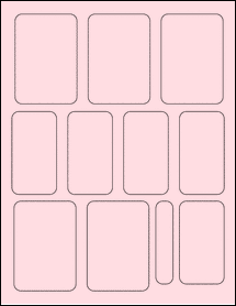 Sheet of 2.25" x 3.25" Pastel Pink labels