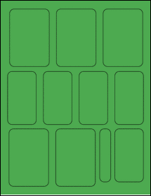 Sheet of 2.25" x 3.25" True Green labels