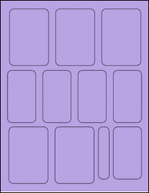 Sheet of 2.25" x 3.25" True Purple labels