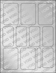 Sheet of 2.25" x 3.25" Void Silver Polyester labels