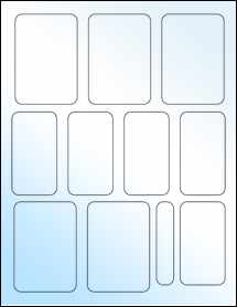 Sheet of 2.25" x 3.25" White Gloss Inkjet labels