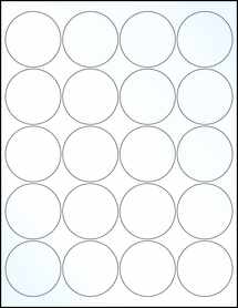 Sheet of 2" Circle Clear Gloss Laser labels