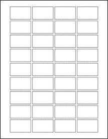 Sheet of 1.65" x 1" Removable White Matte labels