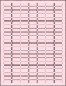 Sheet of 1" x 0.375" Pastel Pink labels