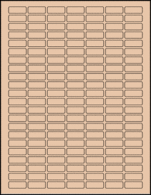 Sheet of 1" x 0.375" Light Tan labels