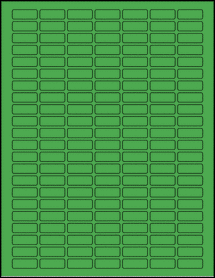 Sheet of 1" x 0.375" True Green labels