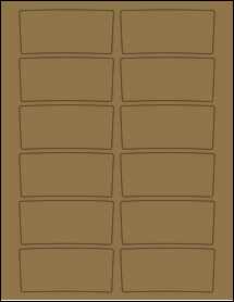 Sheet of 3.4559" x 1.6238" Brown Kraft labels