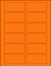 Sheet of 3.4559" x 1.6238" Fluorescent Orange labels