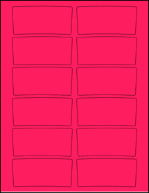 Sheet of 3.4559" x 1.6238" Fluorescent Pink labels