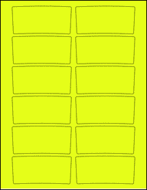 Sheet of 3.4559" x 1.6238" Fluorescent Yellow labels