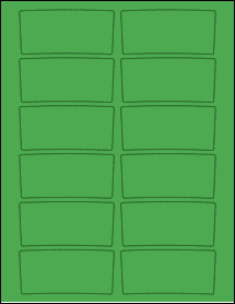 Sheet of 3.4559" x 1.6238" True Green labels