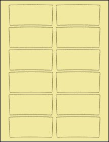 Sheet of 3.4559" x 1.6238" Pastel Yellow labels