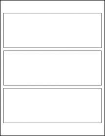 Sheet of 8" x 2.8125" Removable White Matte labels