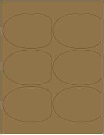 Sheet of 3.972" x 2.9052" Brown Kraft labels