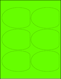 Sheet of 3.972" x 2.9052" Fluorescent Green labels