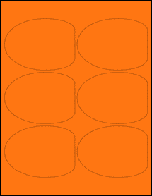 Sheet of 3.972" x 2.9052" Fluorescent Orange labels