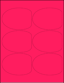 Sheet of 3.972" x 2.9052" Fluorescent Pink labels