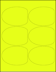 Sheet of 3.972" x 2.9052" Fluorescent Yellow labels