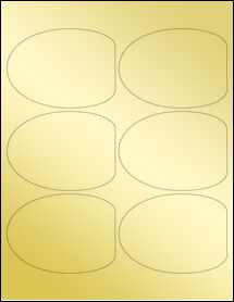 Sheet of 3.972" x 2.9052" Gold Foil Laser labels