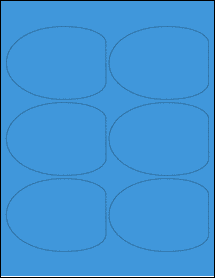 Sheet of 3.972" x 2.9052" True Blue labels