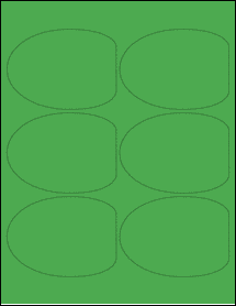 Sheet of 3.972" x 2.9052" True Green labels