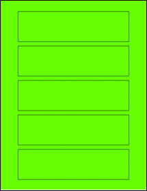 Sheet of 6.4687" x 1.7485" Fluorescent Green labels