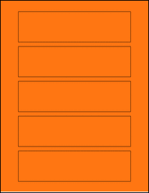 Sheet of 6.4687" x 1.7485" Fluorescent Orange labels