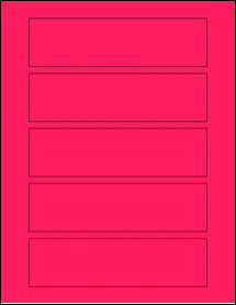 Sheet of 6.4687" x 1.7485" Fluorescent Pink labels