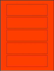 Sheet of 6.4687" x 1.7485" Fluorescent Red labels