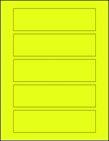 Sheet of 6.4687" x 1.7485" Fluorescent Yellow labels