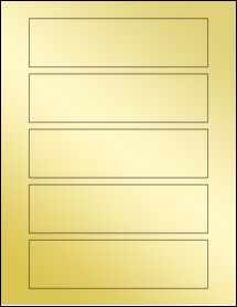 Sheet of 6.4687" x 1.7485" Gold Foil Inkjet labels