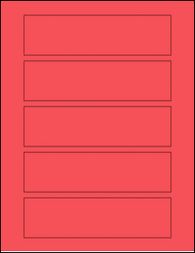 Sheet of 6.4687" x 1.7485" True Red labels