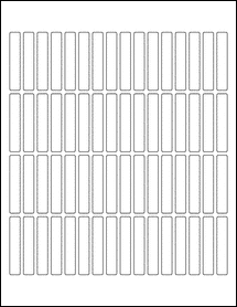 Sheet of 0.375" x 2.094" Removable White Matte labels