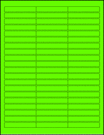 Sheet of 2.62" x 0.43" Fluorescent Green labels