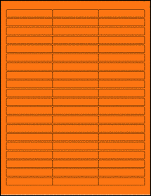 Sheet of 2.62" x 0.43" Fluorescent Orange labels