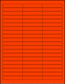 Sheet of 2.62" x 0.43" Fluorescent Red labels