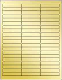 Sheet of 2.62" x 0.43" Gold Foil Laser labels