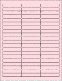 Sheet of 2.62" x 0.43" Pastel Pink labels