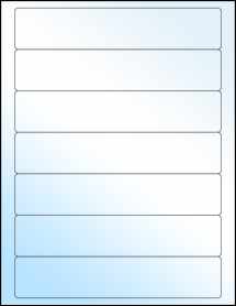 Sheet of 7.5" x 1.5" White Gloss Laser labels