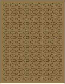 Sheet of 0.75" x 0.4836" Brown Kraft labels